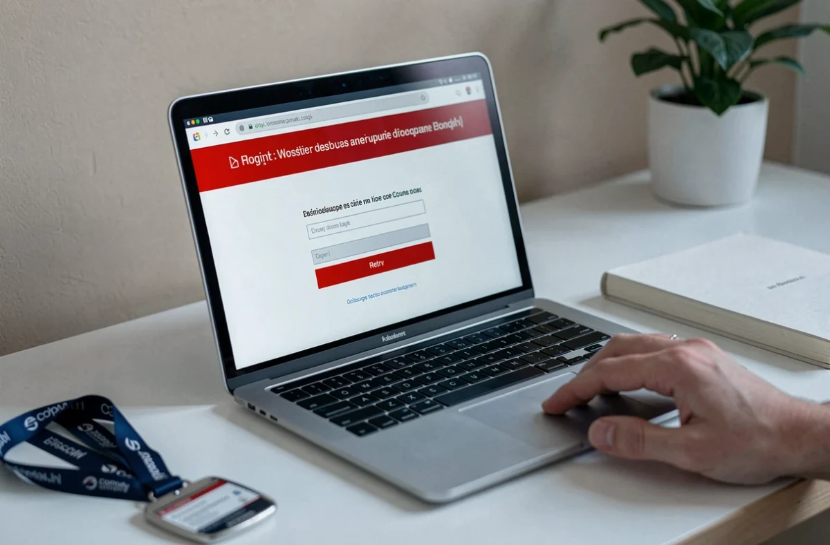 Écran d'erreur de connexion sur le portail Intralignes Air France affiché sur un ordinateur portable