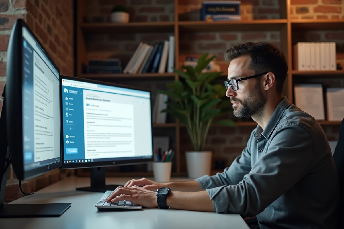 Entrepreneur à domicile face à un rejet de dossier sur une plateforme de création d'entreprise en ligne, guichet unique INPI