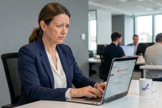 Employée Air France frustrée face à une erreur de connexion sur le portail Intralignes