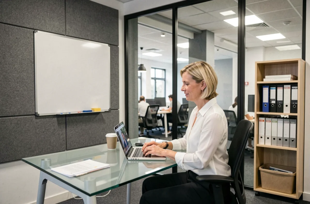 Bureau privatif dans l'espace Good Place à Rennes avec professionnelle en visioconférence