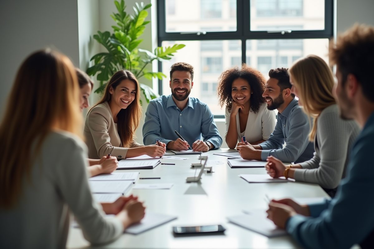Groupe de collègues lors d'une réunion professionnelle