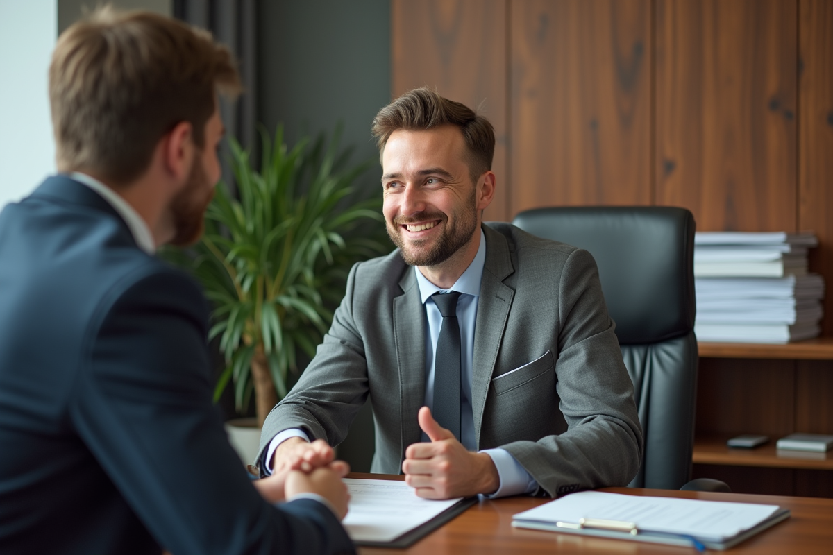 Homme d affaires serrant la main d un client en réunion