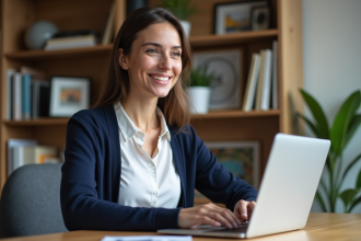 Jeune femme professionnelle dans un bureau moderne