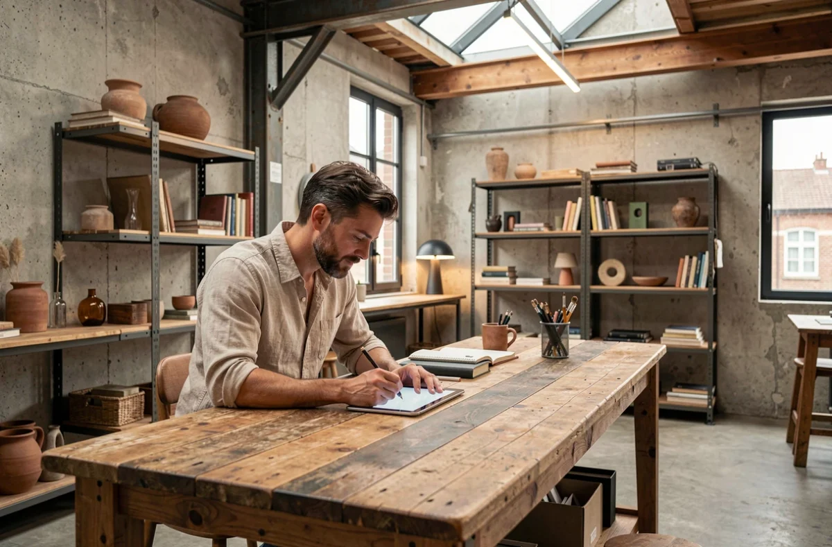 Espace de coworking Le Loft à Rennes avec ambiance atelier créatif et décor industriel