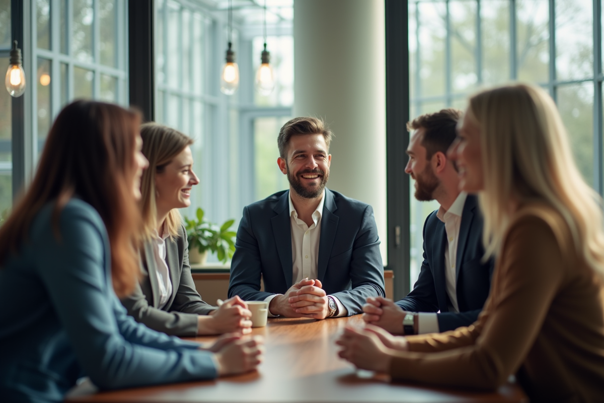 Employés profitant d