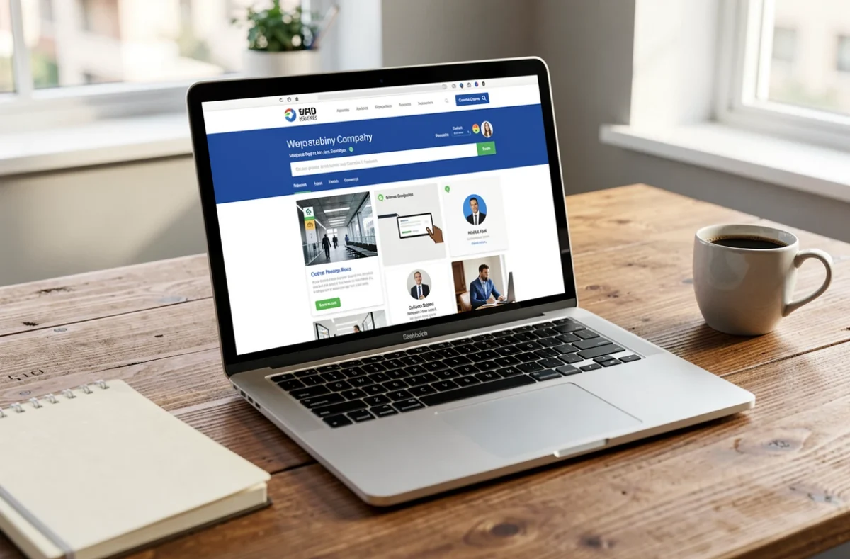 Recherche d'une entreprise sur un ordinateur portable