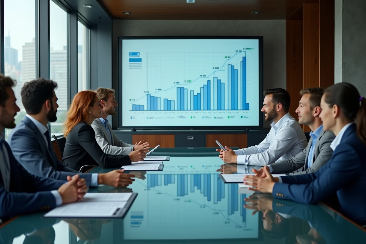 Groupe de professionnels discutant des tendances RH en réunion