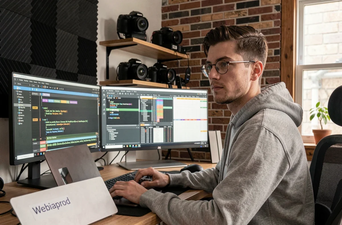 Développeur web de Webiaprod travaillant sur des projets alliant production vidéo et SEO